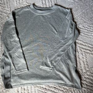 just be Light Heather Gray Knit Crewneck Sweater